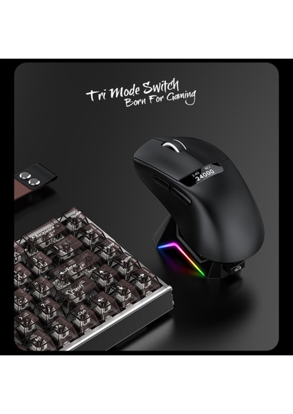 Freewolf A7 Kablosuz Dijtal Ekranlı Oyuncu Mouse PAW3311 1000 Hz 24000 Dpı Bluetooth Mouse fırsatları