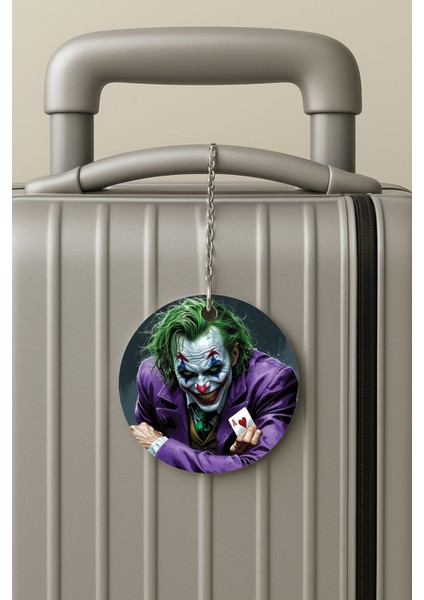 Pleksi Zincirli Bavul Etiketi Seyahat Tatil Için Tasarım Valiz Etiketi Joker Film