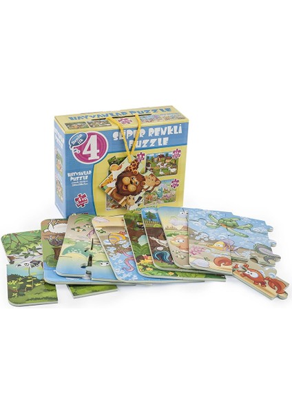 Dıy Toy Hayvanlar Süper Renkli Puzzle 4ü 1 Kutuda 1 Adet
