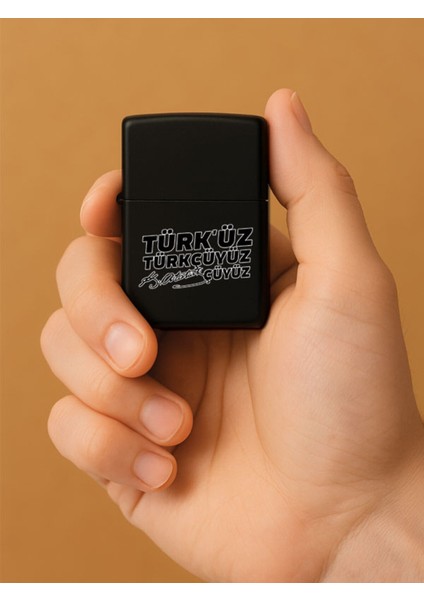 Özel Tasarım Şık ve Dayanıklı Uv Desenli Baskılı Benzinli Metal Çakmak Atatürkçüyüz