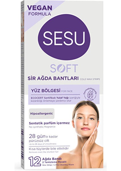 4 Adet Sesu Yüz Ağda Bandı Soft 12'li fiyatları