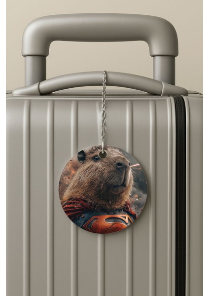 Pleksi Zincirli Bavul Etiketi Seyahat Tatil Için Tasarım Valiz Etiketi Kapibaralegend