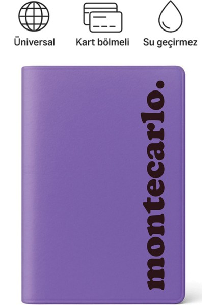 Pasaport Kılıfı Pasaportluk Desenli Pasaport Kabı Su Geçirmez Monte Carlo