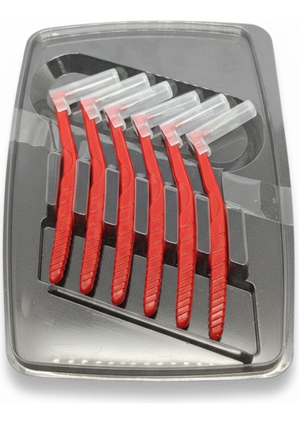 Arayüz Fırçası Diş Arası Arayüz Fırçası L Tipi Diş Ara Fırçası 6 Adet Kırmızı 0,50MM indirimleri
