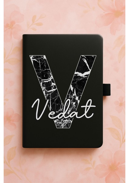 Kişiye Özel Isim Ad Yazılı Tarihsiz Termo Defter - V Harfi