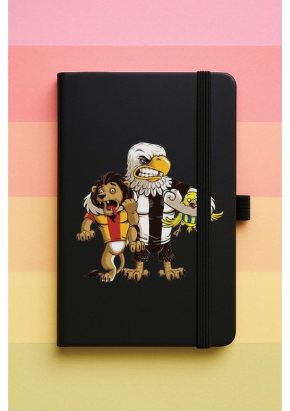 Siyah Beyazım Baskılı Tarihsiz Yuvarlak Köşeli Desenli Uv Termo Defter