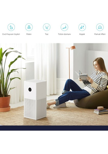 48 M² Alan Etki LED Ekranlı Wi-Fi Kontrol Hava Temizleme Anti Alerji Mi Air Hava Temizleyici