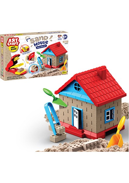 2 Adet Dedeart Craft Inşaat Kinetik Kum Ev Seti 750 Gr.