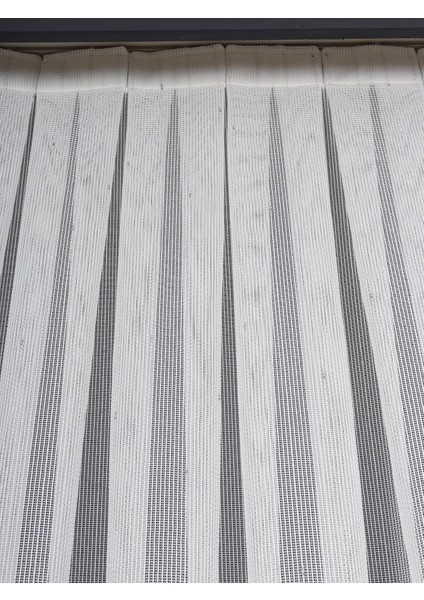 Yumuşak Dokulu Gümüş Damlacık Desenli File Tül Perde Ütü Istemez (1/3 Sık Pile)
