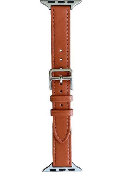 Apple Watch 11-10(42MM) 9-8-7(41MM) 6 5 4 SE(40MM) 3 2 (38MM) Uyumlu Slim Ince Pu Deri Kordon Kayış