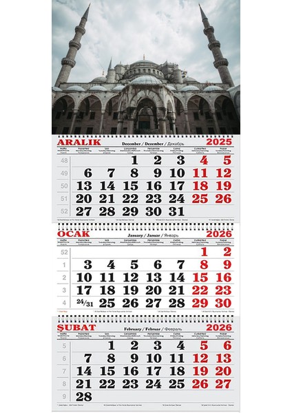 2026 Yılı Gemici Takvimi-Sultan Ahmet Avlusundan Gökyüzü