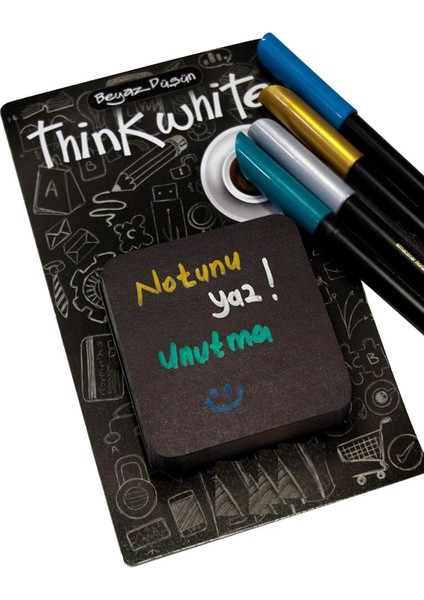 Siyah Baskılı Yapışkanlı Not Kağıdı 100 Yaprak (Kalemsiz) fiyatları