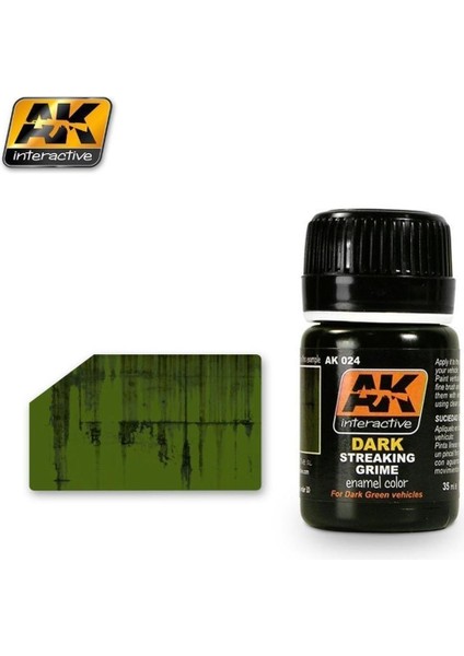 Ak 024 35 Ml. Koyu Çizgi Kiri Efekti, Enamel Model Boyası
