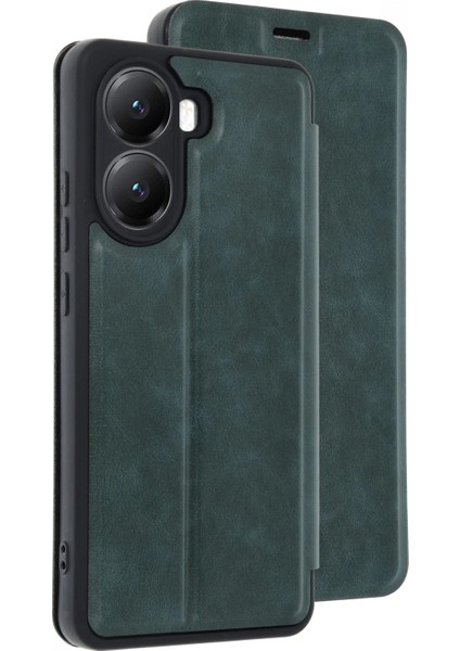 Xiaomi Poco X7 Pro Kılıf Flip Cover - Koyu Yeşil