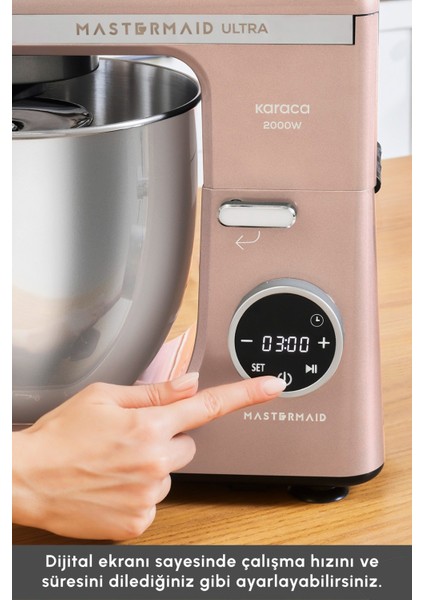 2000W Yüksek Güçlü ve 7 Litrelik Büyük Hazneli Dijital Ekranlı Çırpma, Karıştırma ve Hamur Yoğurma Makinesi & Mutfak Şefi + Hassas Mutfak Tartı indirimleri