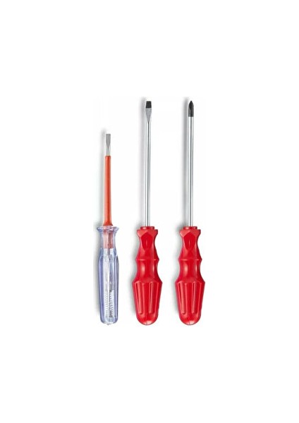 Kontrol Kalemi Yıldız ve Düz Tornavida Tamirci Seti 3'lü Set