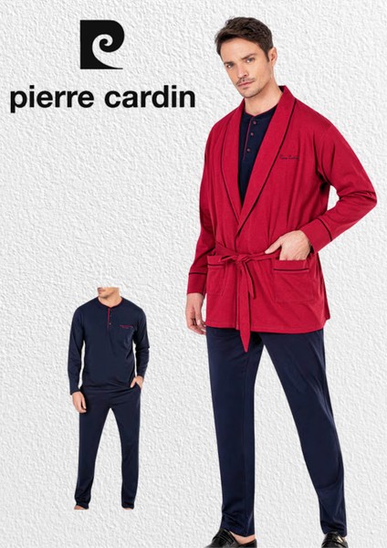 Erkek Giyim Kutulu 3 Parça Robdöşambır & Uzun Kollu Pijama Takımı Takım L1.PC.5605.01