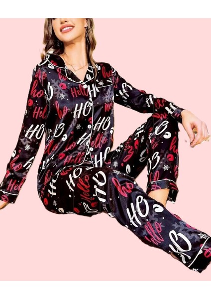 Kadın Saten Önden Düğmeli Pijama Takımı LL.N1.I0.LA.009