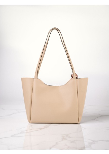 Lumi Kadın Fular Hediyeli Fermuarlı Mıknatıs Kapamalı Shopper El ve Omuz Çantası fiyatları