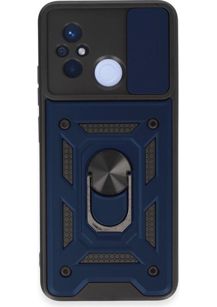 Nrzsnt Newface Xiaomi Redmi 12C Kılıf Pars Lens Yüzüklü Silikon - Lacivert