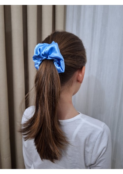 Çocuk Saten Toka - Mavi Inci – Tekli Lüks Lastik Model Scrunchie fiyatları