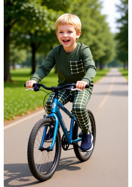 Erkek Çocuk Pamuklu Örme Ekose Desenli Uzun Kollu Pijama Takımı Kaliteli Şık Rahat fiyatları