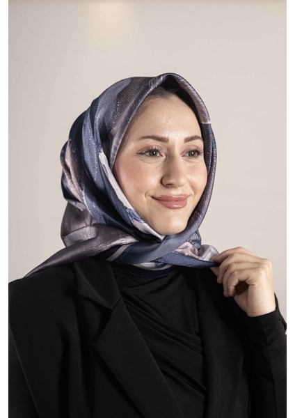 “Dijital Kristal Desenli Eşarp 95x95 – Pastel Desen-1