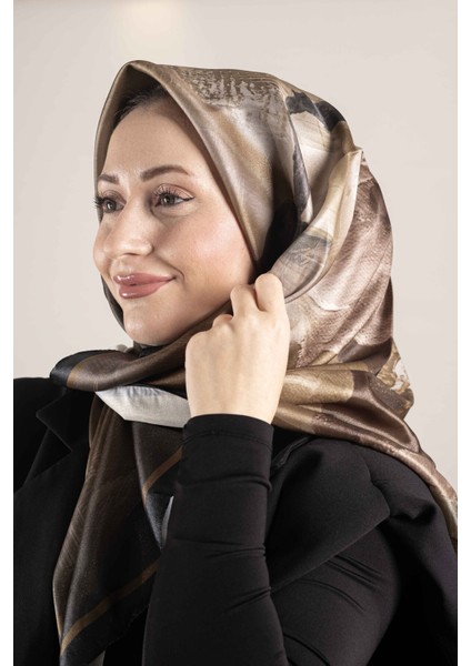 “Dijital Kristal Desenli Eşarp 95x95 – Pastel Desen-1