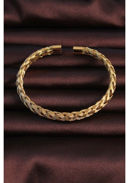 Bfs 316L Çelik Altın Renk Kalın Yassı Örgü Model Erkek Bileklik fiyatları
