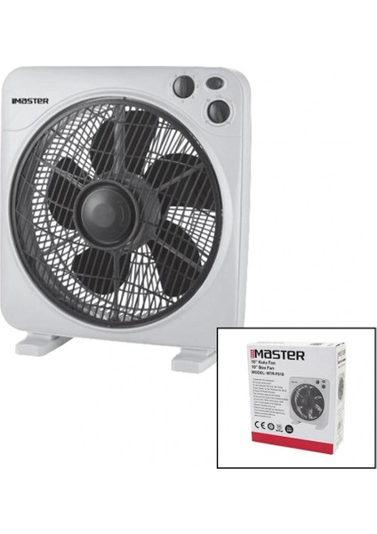 10 Inç Kutu Fan Vantilatör 3 Kademe Hız 6 Plastik Kanat 38W 60DK.ZAMAN Ayarlı MTR-F610 (5324)