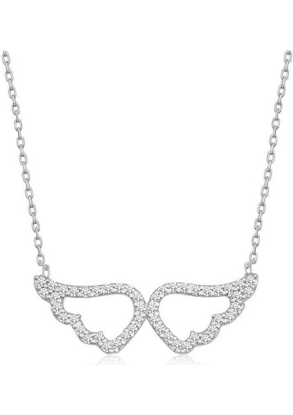 Gümüş Melek Kanadı Kadın Kolye