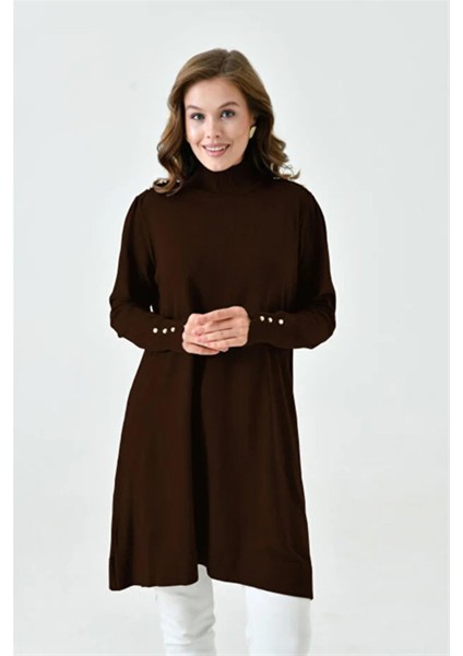 7037 Omuzları Incili Vanezia Triko Tunik