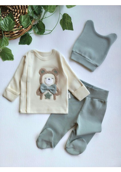 %100 Pamuklu 0-3 Ay Yenidoğan Bebek Hastane Çıkışı 3lü Set fiyatları