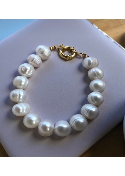 Orijinal Gemici Kilitli Gerçek Inci Bileklik / 19 cm / 9-10 mm fiyatları