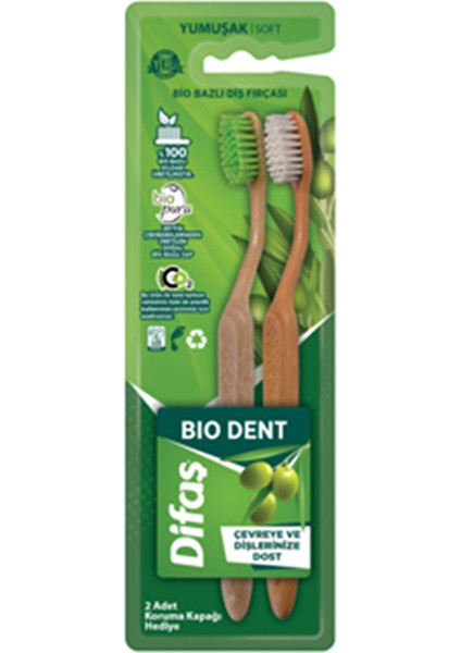 4 Adet Difaş 2'li Diş Fırçası Bio Dent