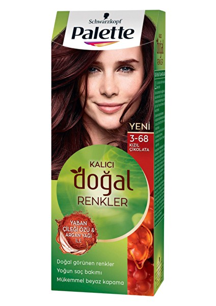 4 Adet Palette Natural Saç Boyası 3.68 Kızıl Çikolata