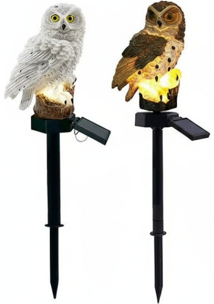 Baykuş Figürlü Güneş Enerjili Bahçe Aydınlatma – Solar LED Lamba – Su Geçirmez Dekoratif Bahçe Süsü