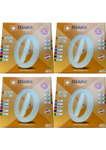 (4 adet) Osaka 40W Sarı-Günışığı-Beyaz E27 Duylu Simit Ampul