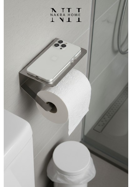 3'lü Set (Paslanmaz Çelik Yapışkanlı Havlu Askılığı, Tuvalet Kağıtlığı ve 2'li Askılık) Yapışkanlı modelleri