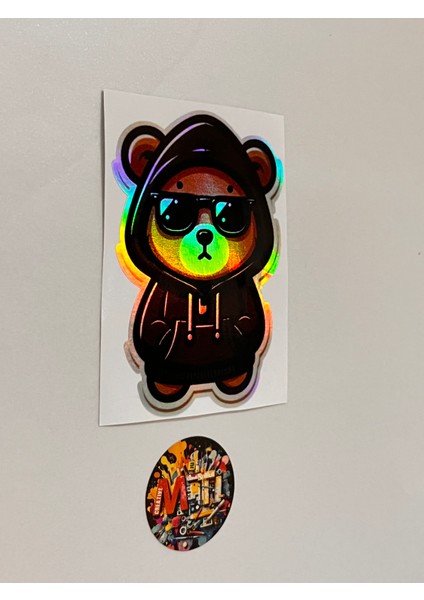 Ayıcık - Araba Motosiklet Kask Laptop Cam Etiket Baskı 7,5X10CM modelleri