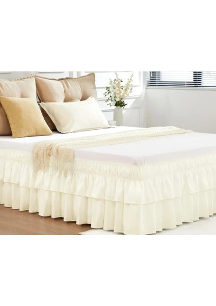 Diva Keten Baza Eteği Baza Fırfırı Çift Kişilik