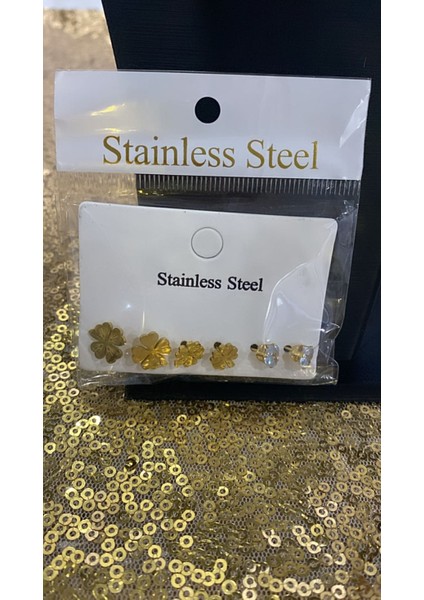 Çelik Altın Kaplama Çoklu Küpe fırsatları