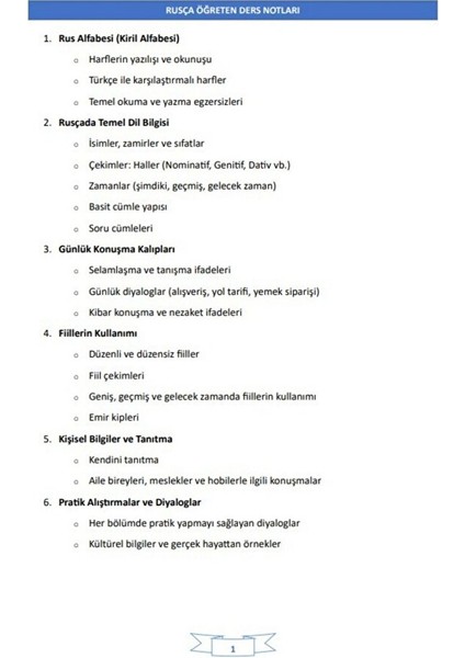 Rusça Öğreten Ders Notları fırsatları