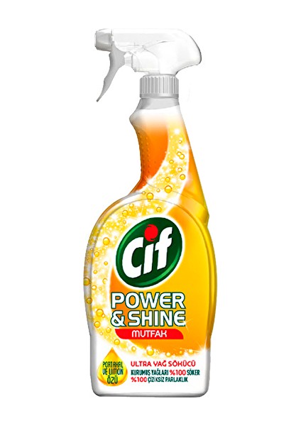 2 Adet Cif Power Shine Yüzey Temizleyici Sprey 750 ml Mutfak