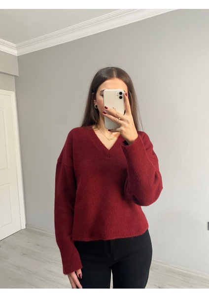 V Yaka Yumoş Uzun Kol Kazak modelleri