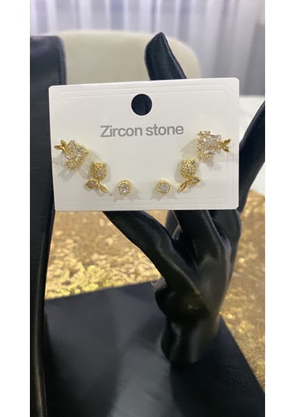 Çelik Altın Kaplama Çoklu Küpe modelleri