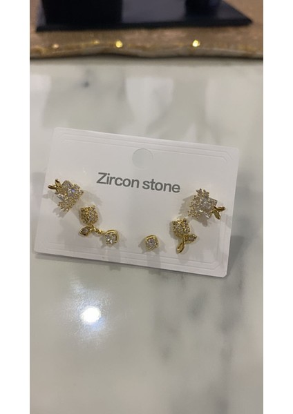 Çelik Altın Kaplama Çoklu Küpe fırsatları