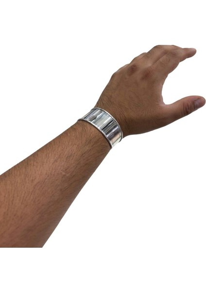 Düz Parlak Ayarlanabilir Kalın Gümüş Bilezik – Model 3 fiyatları