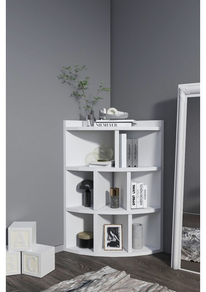 Oval Köşe Kitaplığı,8 Bölme Raflı Kitaplık,portatif Kurulum fiyatları