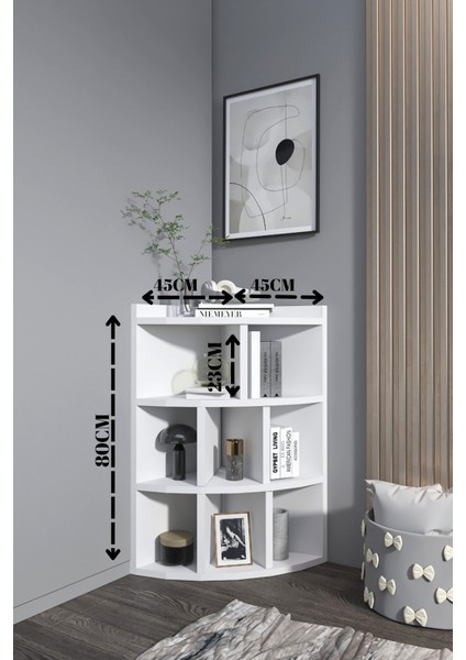 Oval Köşe Kitaplığı,8 Bölme Raflı Kitaplık,portatif Kurulum modelleri